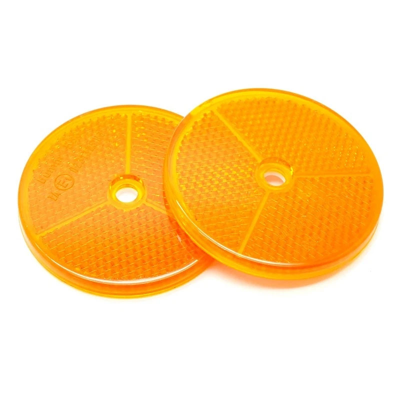 2 Catadioptres Ronds Orange 80 Mm