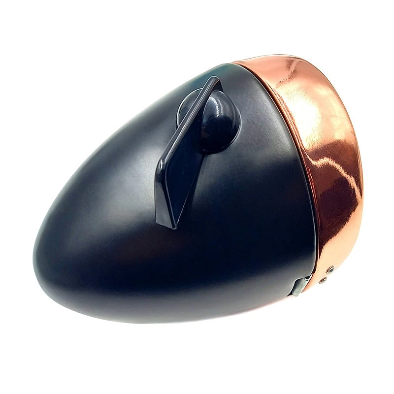 Eclairage Vélo Rétro à Pile Sur Fourche Noir Et Cuivre – Image 3