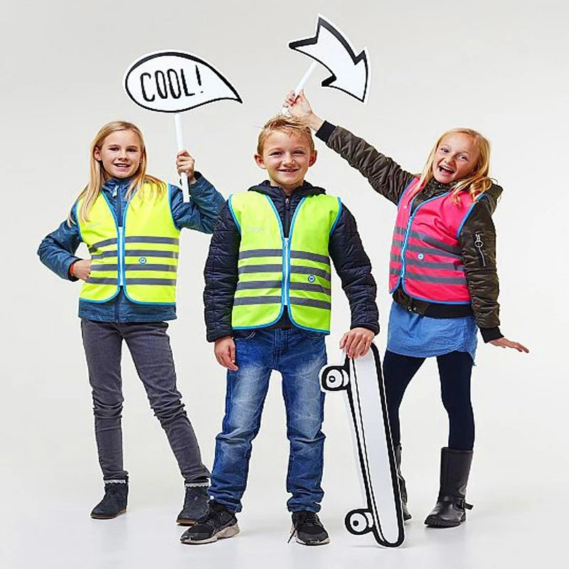 Gilet De Sécurité Enfant à Vélo Haute Visibilité Vert Wowow – Image 2