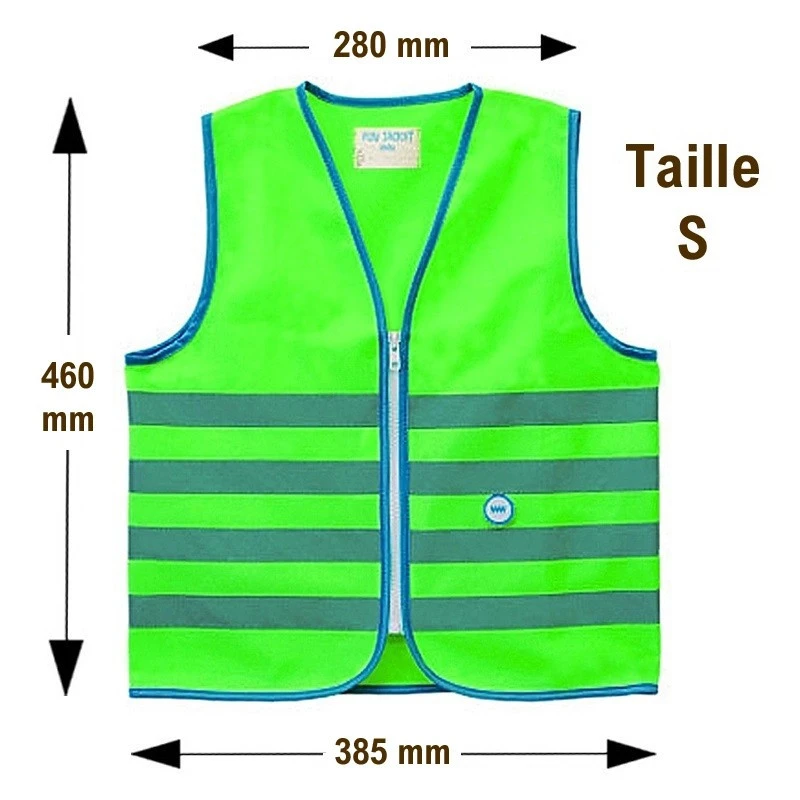 Gilet De Sécurité Enfant à Vélo Haute Visibilité Vert Wowow – Image 3