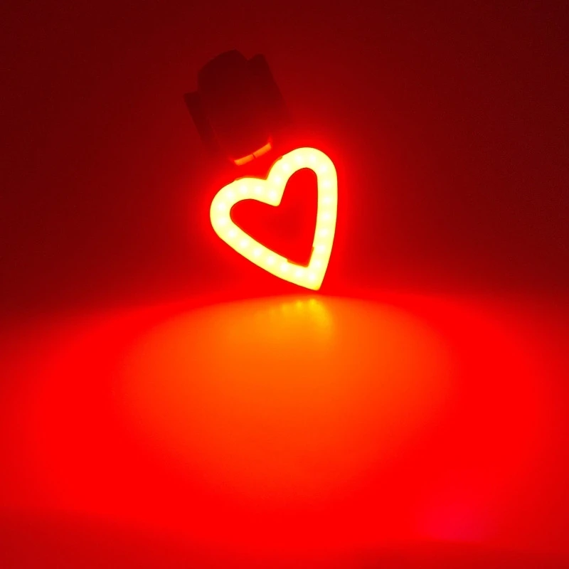 Lampe Arrière Vélo En Forme De Coeur Rechargeable Sur USB – Image 4