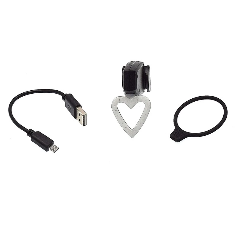 Lampe Arrière Vélo En Forme De Coeur Rechargeable Sur USB