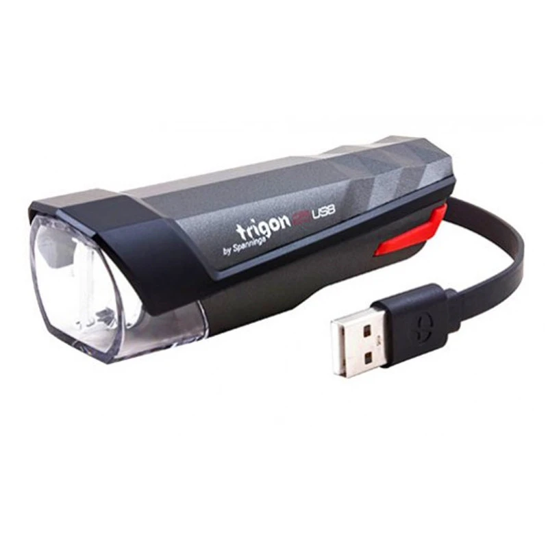 Projecteur Avant SPANNINGA TRIGON 25 Lux - Rechargeable USB, Fixation Sur Guidon